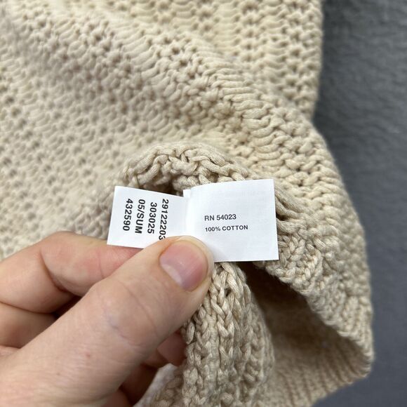 NWT GAP Sweater Womens XS Beige Cotton Open Knit Y2K 2000s Boho Fairy Art Indie - Picture 6 of 14